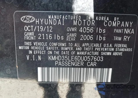 2013 Hyundai Elantra Gt from USA, damaged, VIN KMHD35LE6DU057603